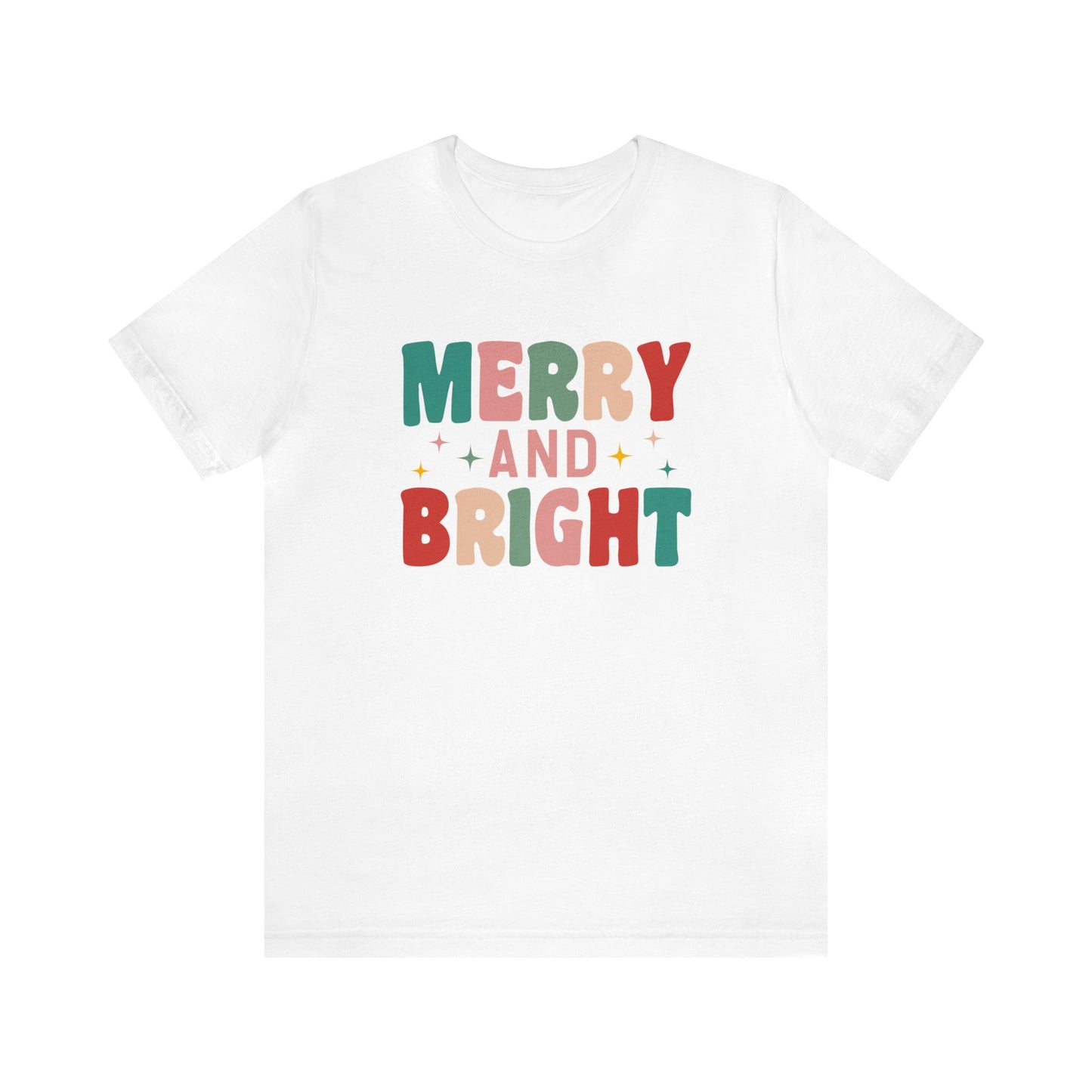 Retro Merry and Bright - Bella Canvas Unisex Jersey Short Sleeve Tee