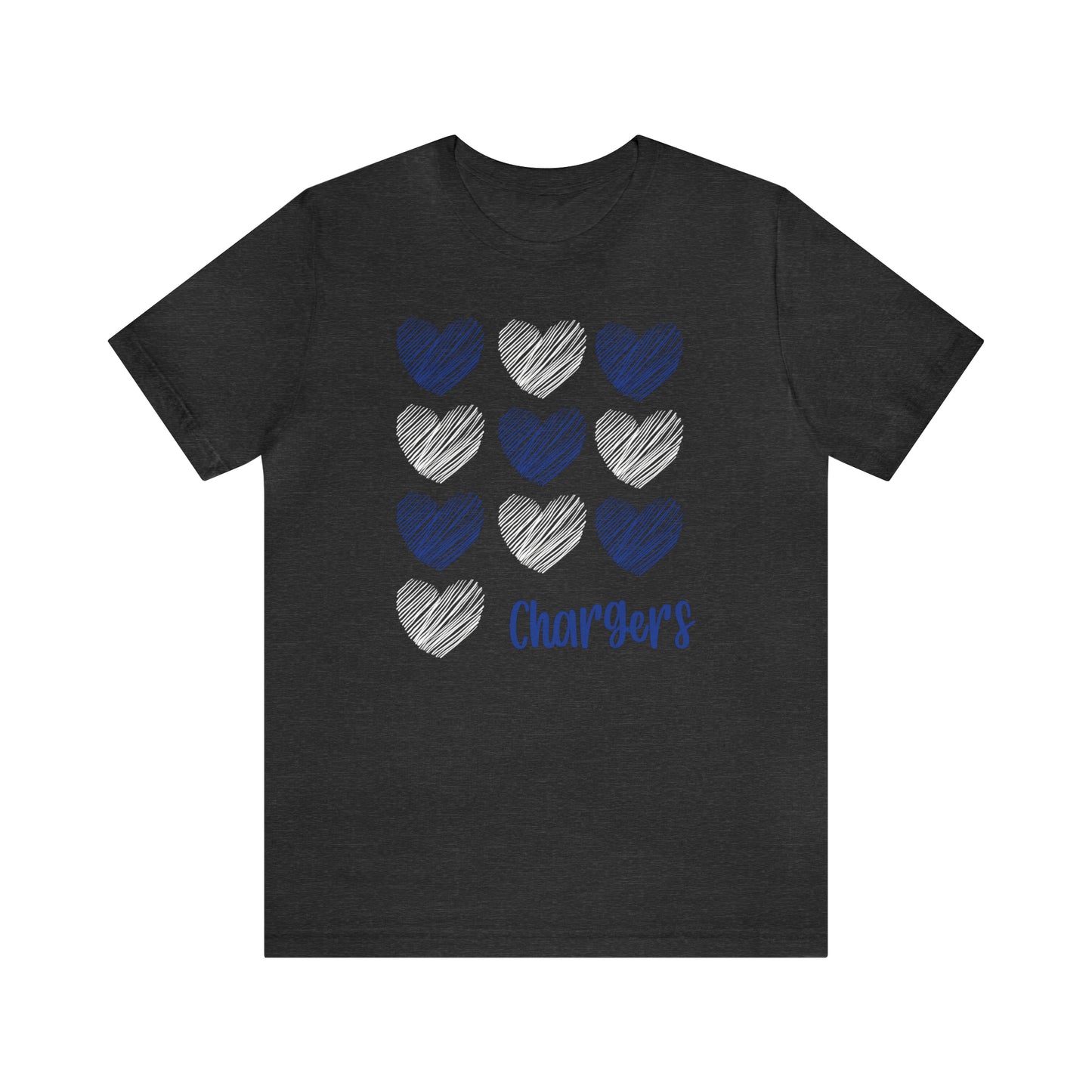 Chargers Hearts - Bella Canvas Short Sleeve Tee