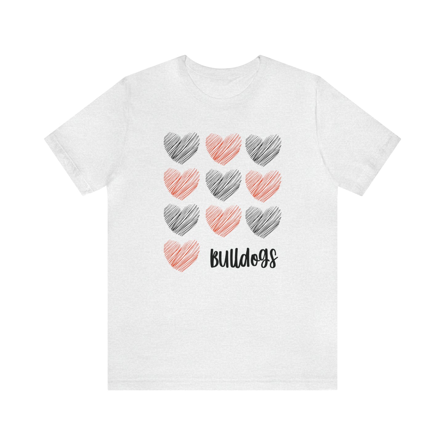 Bulldogs Hearts - Bella Canvas Short Sleeve Tee