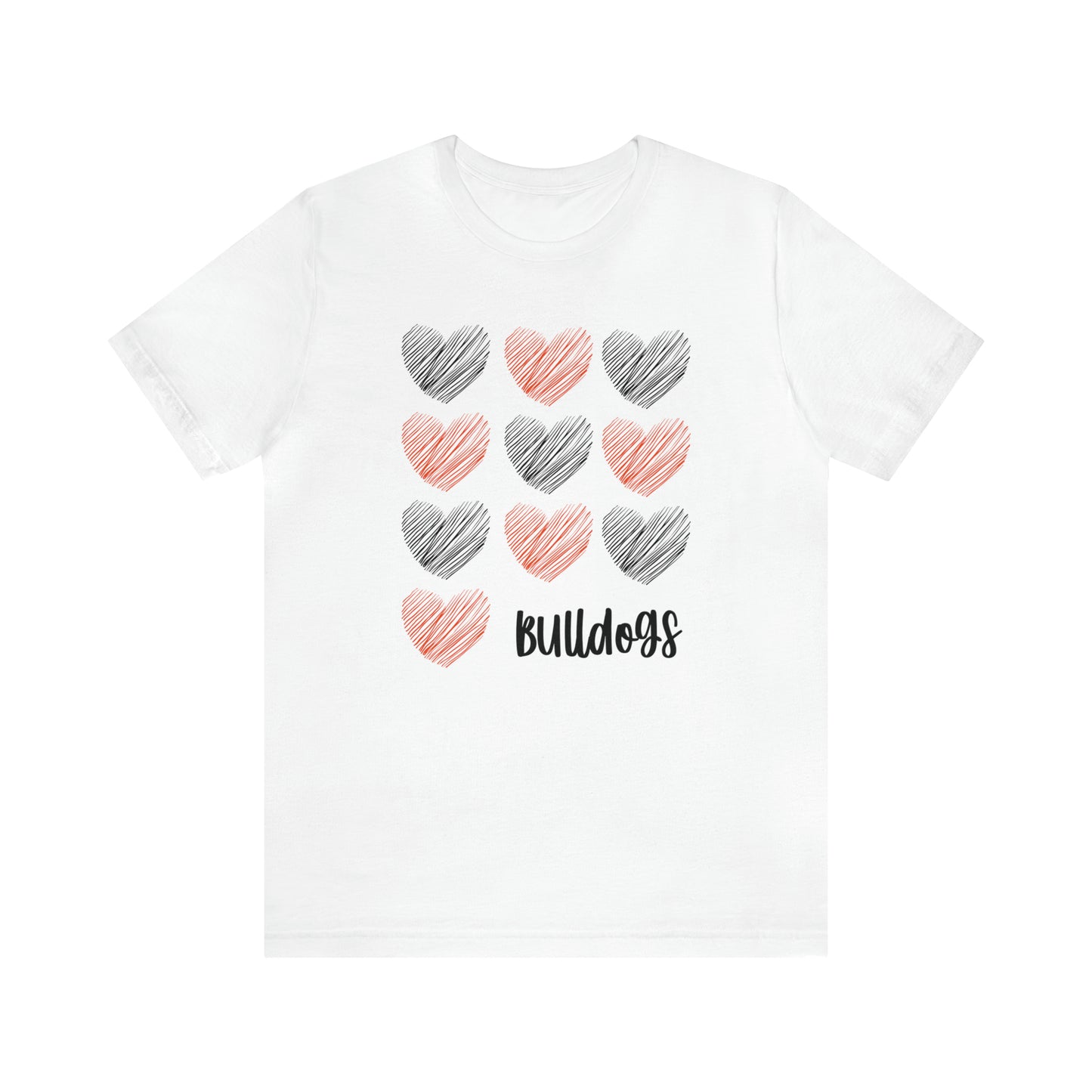 Bulldogs Hearts - Bella Canvas Short Sleeve Tee