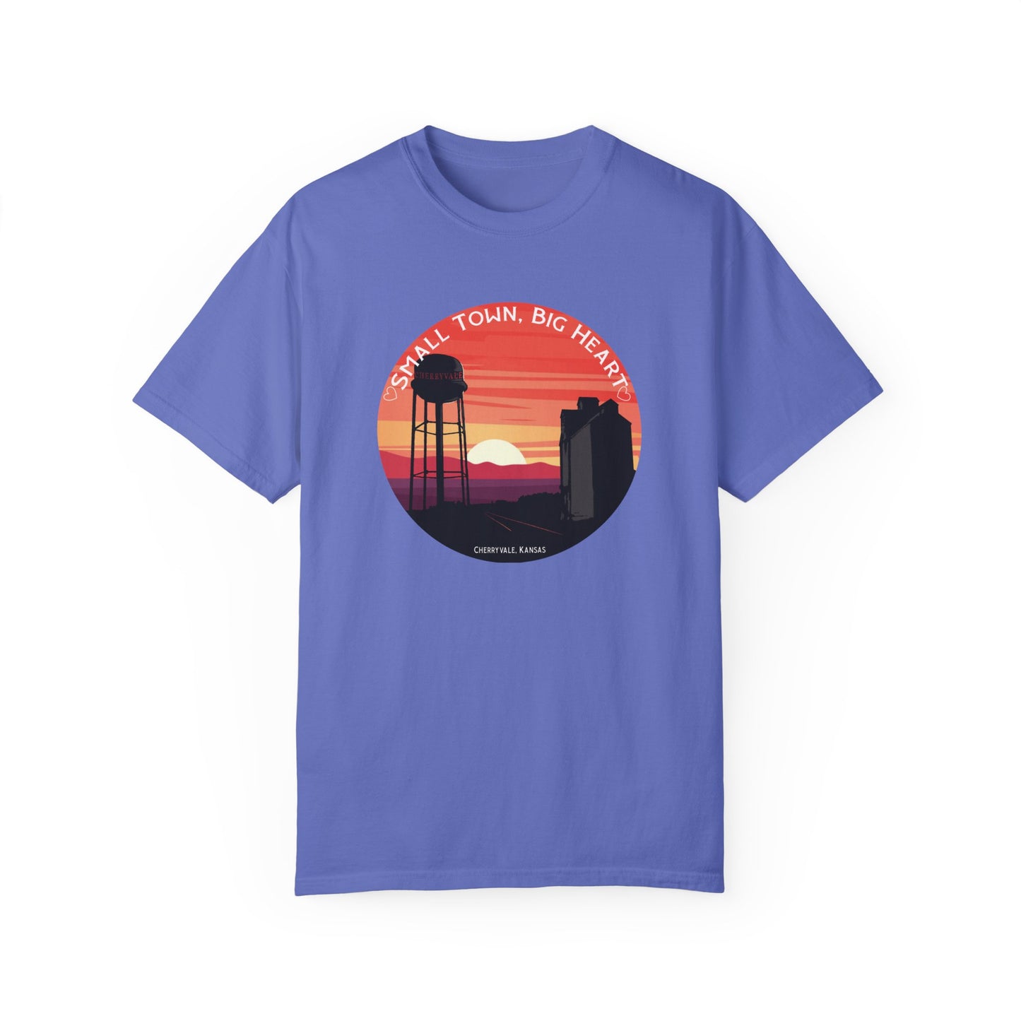 HEARTS Version - Small Town, Big Heart - Short Sleeve on Comfort Colors