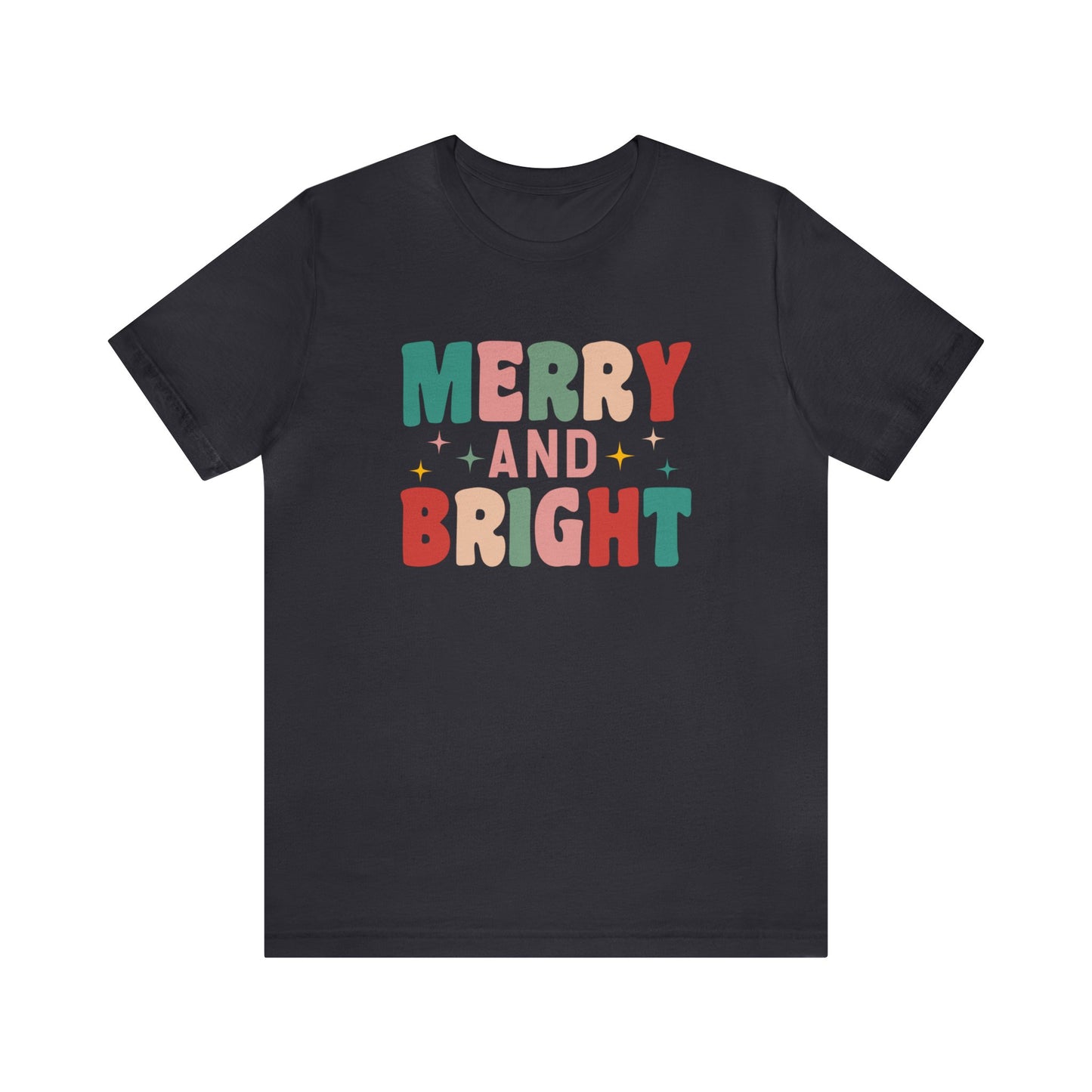 Retro Merry and Bright - Bella Canvas Unisex Jersey Short Sleeve Tee