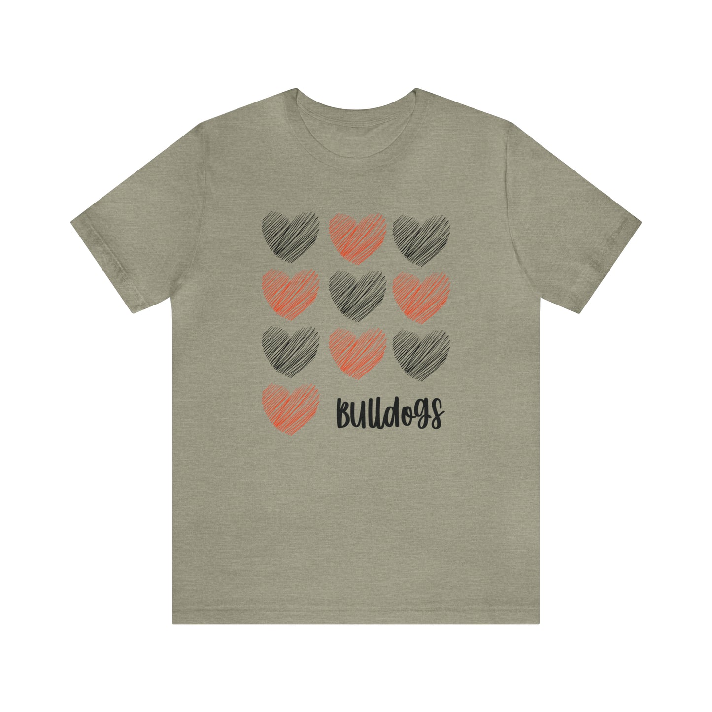 Bulldogs Hearts - Bella Canvas Short Sleeve Tee