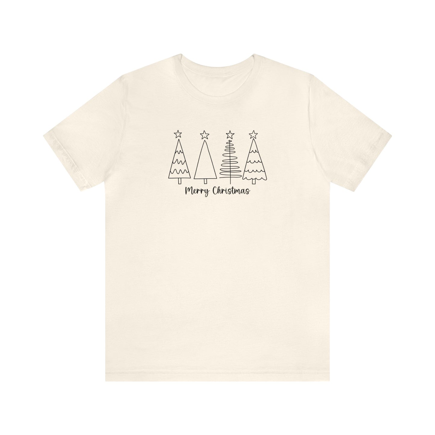 Merry Christmas Trees - Bella + Canvas Unisex Jersey Short Sleeve Tee