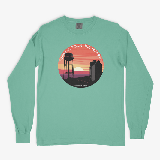 HEART Version Small Town, Big Heart - Long Sleeve, Comfort Colors