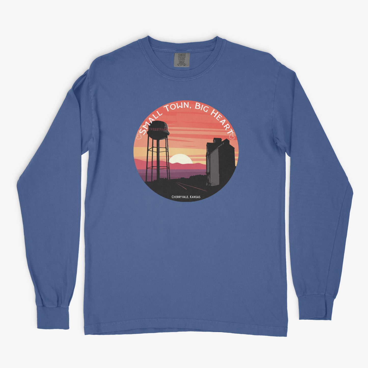 HEART Version Small Town, Big Heart - Long Sleeve, Comfort Colors