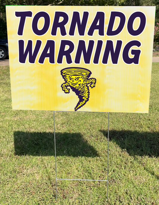 Retro Tornado GameDay Coroplast Yard Sign