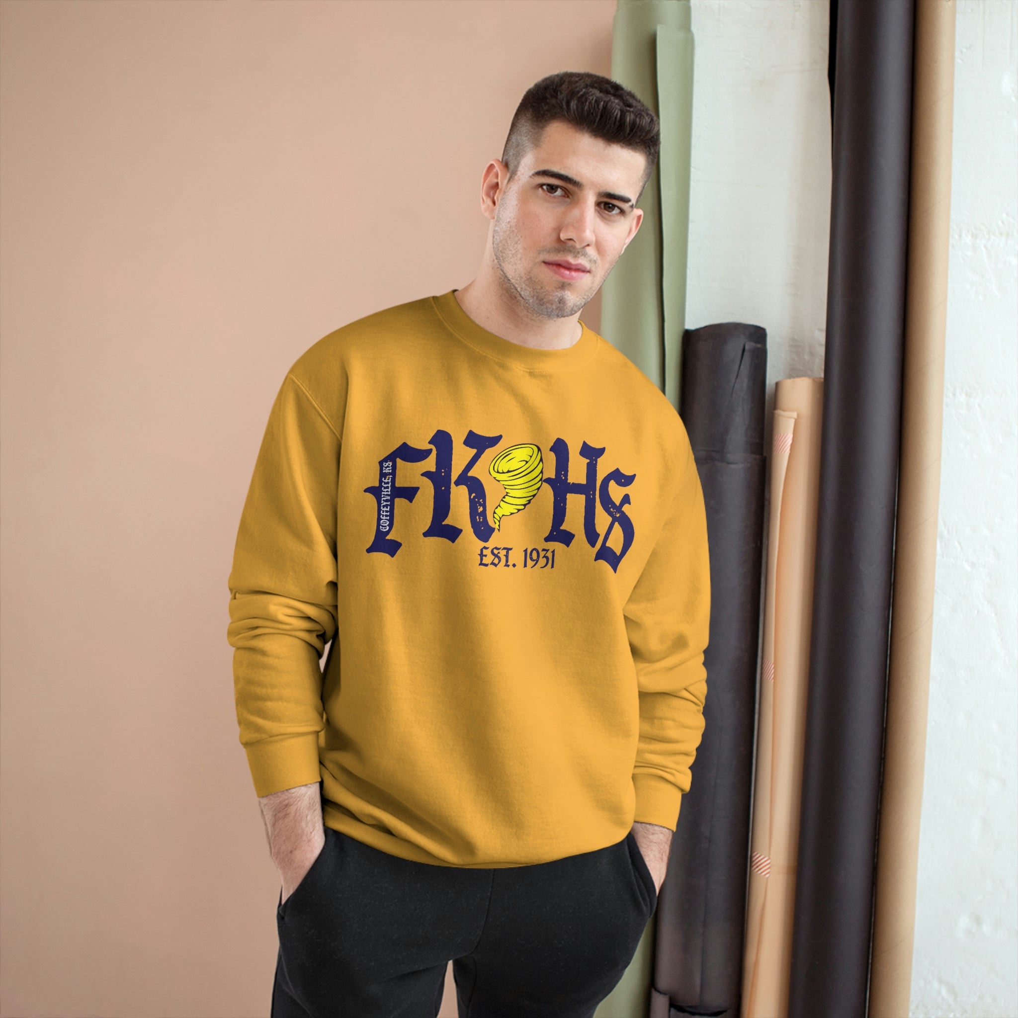 Champion old english crewneck hot sale